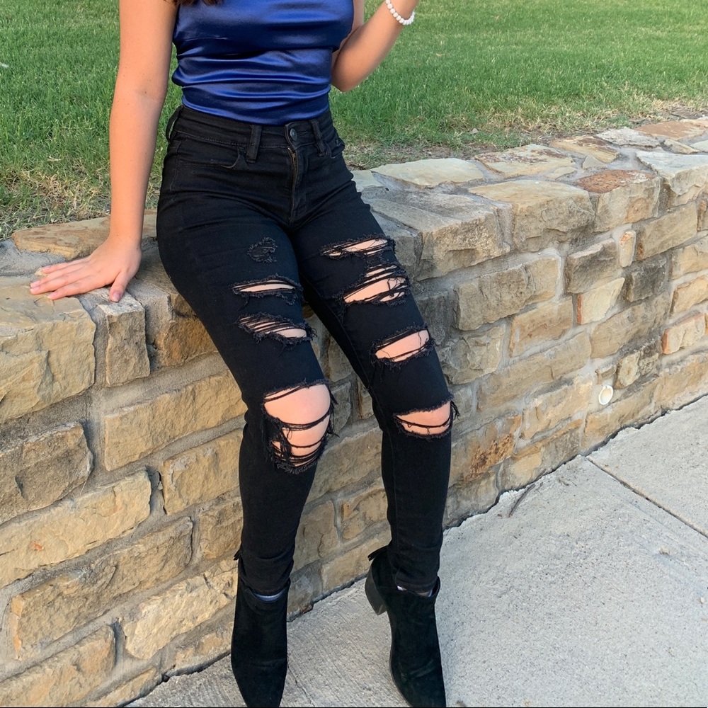 😊3/$30💖 Am Eagle Black High Rise Black Jeggings